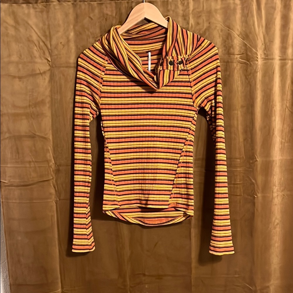 Free People Striped Long Sleeve Top - Multicolor